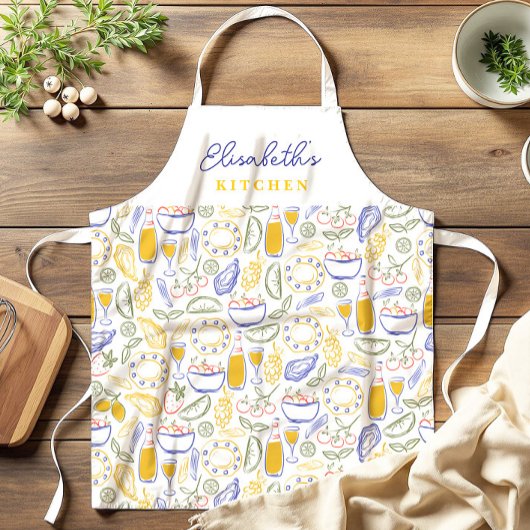 Italiaans eten Custom Name Schort