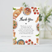 Italiaans eten Little gehaktbal Baby shower Dank u Bedankkaart (Staand voorkant)