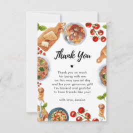 Italiaans eten Little gehaktbal Baby shower Dank u Bedankkaart