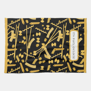 Italiaans eten, pasta patroon theedoek