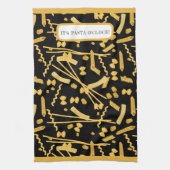 Italiaans eten, pasta patroon theedoek (Verticaal)