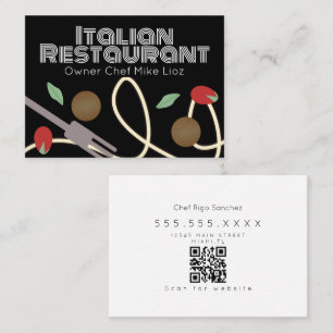 Italiaans eten pasta vrachtwagen restaurant  zakel visitekaartje