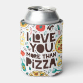 Italiaans eten, pizza liefde belettering. blikjeskoeler (Blikje Voorkant)