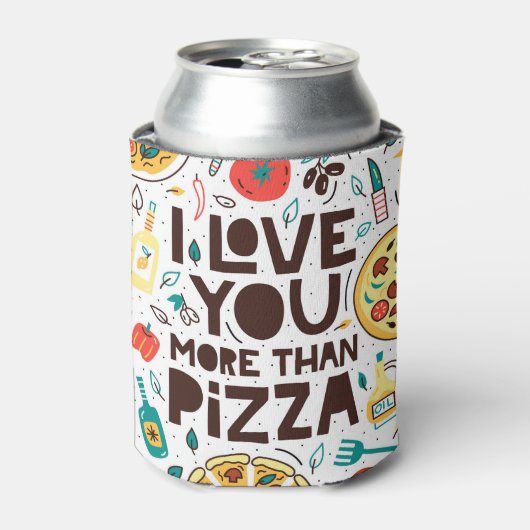 Italiaans eten, pizza liefde belettering. blikjeskoeler (Blikje Voorkant)