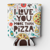 Italiaans eten, pizza liefde belettering. blikjeskoeler (Voorkant)