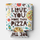 Italiaans eten, pizza liefde belettering. blikjeskoeler (Achterkant)