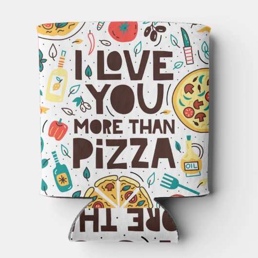 Italiaans eten, pizza liefde belettering. blikjeskoeler (Achterkant)