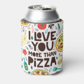 Italiaans eten, pizza liefde belettering. blikjeskoeler (Blikje Achterkant)