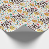 Italiaans eten, pizza liefde belettering. cadeaupapier (Hoek)