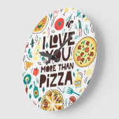 Italiaans eten, pizza liefde belettering. grote klok (Hoek)