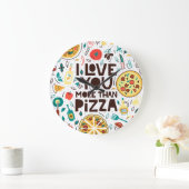 Italiaans eten, pizza liefde belettering. grote klok (Huis)