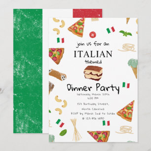 Italiaans eten Pizza & Pasta Dinner Party Thema Kaart