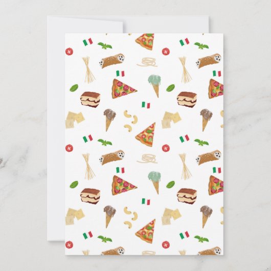 Italiaans eten Pizza Pasta Heilige Cannoli Verjaar Kaart (Achterkant)
