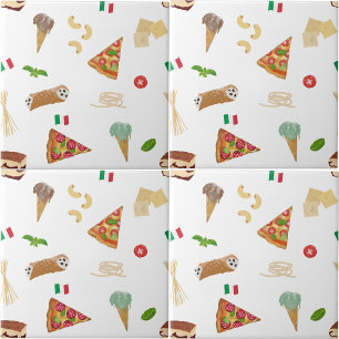 Italiaans eten Pizza Pasta Tiramisu Keuken Tegeltje