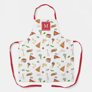 Italiaans eten Pizza Pasta Tiramisu Monogram Schort