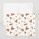 Italiaans eten Pizza Pasta Tiramisu Patroon Feestdagenkaart (Voorkant / Achterkant)