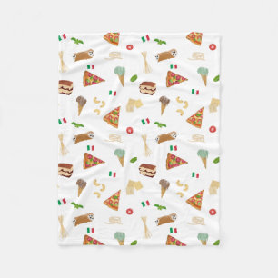 Italiaans eten Pizza Pasta Tiramisu Patroon Fleece Deken