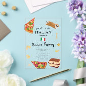 Italiaans eten Pizza & Pasta verjaardagsfeestje Th Acryl Uitnodigingen (Insitu (Huwelijk))