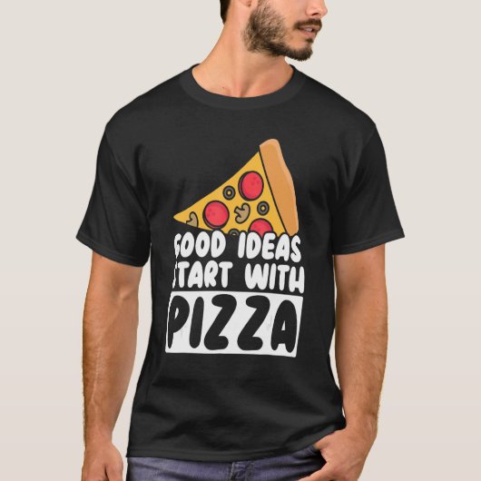 Italiaans eten pizza t-shirt (Voorkant)