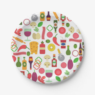 Italiaans eten Pizzeria Pizzeria Ingrediënten Papieren Bordje
