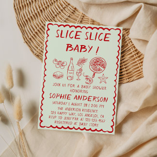 Italiaans Eten Slice Slice Baby Pizza Baby Borrel Kaart
