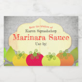 Italiaans eten tomaat basilicum saus inblikken lab voedselcontainer etiket (Enkel label)