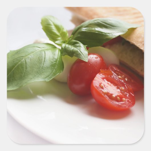 Italiaans eten vierkant sticker (Voorkant)