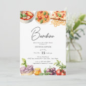 Italiaans eten | Watercolor Baby Shower Kaart (Staand voorkant)