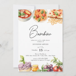 Italiaans eten | Watercolor Baby Shower Kaart