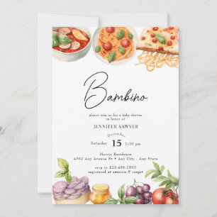 Italiaans eten Watercolor Baby Shower Kaart