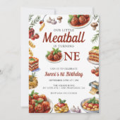 Italiaans eten | Waterverf 1e verjaardag Kaart (Voorkant)