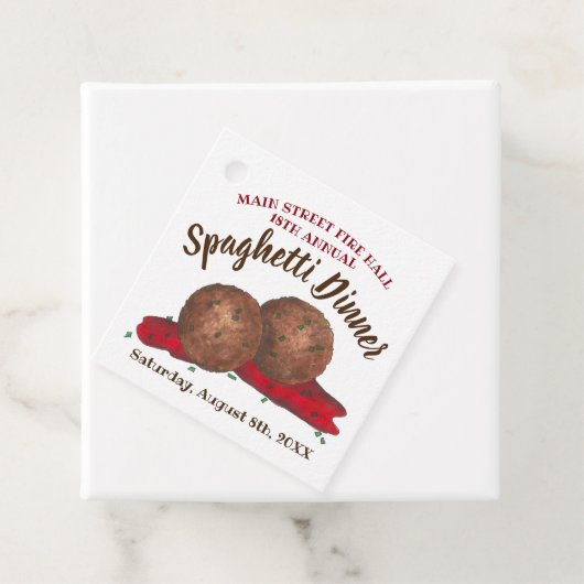 Italiaans evenement "Meatball Spaghetti Dinner Cha Bedankjes Labels (In situ)