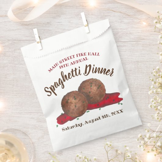 Italiaans evenement "Meatball Spaghetti Dinner Cha Bedankzakje (Geknipt)