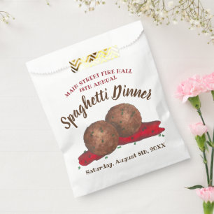 Italiaans evenement "Meatball Spaghetti Dinner Cha Bedankzakje