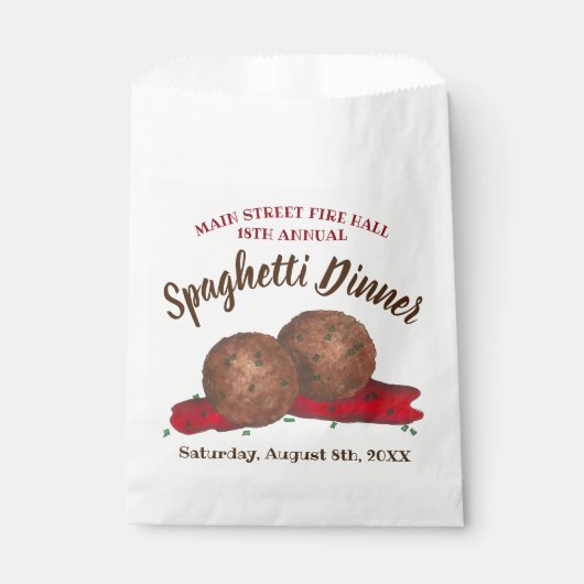 Italiaans evenement "Meatball Spaghetti Dinner Cha Bedankzakje (Voorkant)