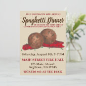 Italiaans evenement "Meatball Spaghetti Dinner Cha Kaart (Staand voorkant)