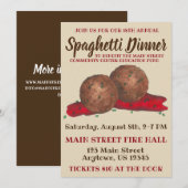 Italiaans evenement "Meatball Spaghetti Dinner Cha Kaart (Voorkant / Achterkant)