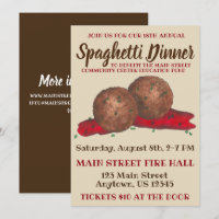 Italiaans evenement "Meatball Spaghetti Dinner Cha