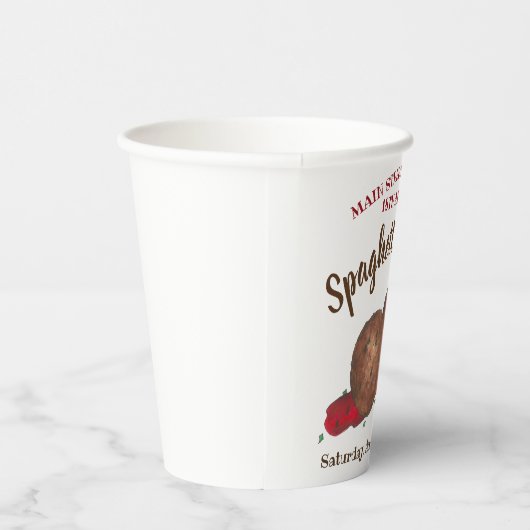 Italiaans evenement "Meatball Spaghetti Dinner Cha Papieren Bekers (Rechts)