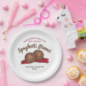 Italiaans evenement "Meatball Spaghetti Dinner Cha Papieren Bordje (Feest)