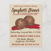 Italiaans evenement "Meatball Spaghetti Dinner Cha Uitnodiging Briefkaart (Voorkant)