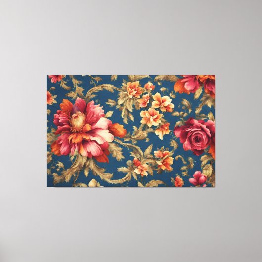 Italiaans Exquise  Grande Flowers Canvas Afdruk (Voorkant)