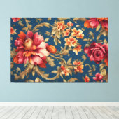 Italiaans Exquise  Grande Flowers Canvas Afdruk (Insitu (Houten vloer))