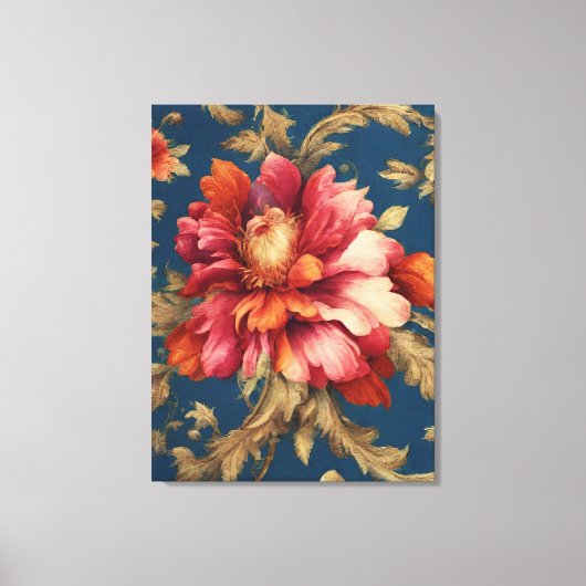 Italiaans Exquise  Grande Flowers Canvas Afdruk (Voorkant)