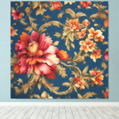 Italiaans Exquise  Grande Flowers Canvas Afdruk (Insitu (Houten vloer))