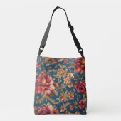 Italiaans Exquise  Grande Flowers Crossbody Tas (Achterkant)