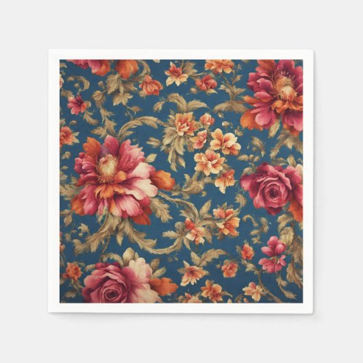 Italiaans Exquise  Grande Flowers Servet (Voorkant)