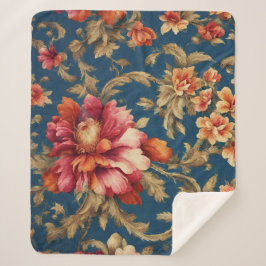 Italiaans Exquise  Grande Flowers Sherpa Deken