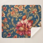 Italiaans Exquise  Grande Flowers Sherpa Deken (Voorkant (horizontaal))