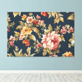 Italiaans Exquise Mooie Bloemenpatroon Canvas Afdruk (Insitu (Houten vloer))